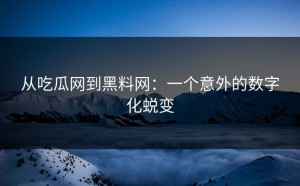 从吃瓜网到黑料网：一个意外的数字化蜕变