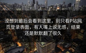 没想到最后会看到这里，别只看P站网页登录表面，有人嘴上说无感，结果还是默默翻了很久