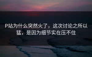 P站为什么突然火了，这次讨论之所以猛，是因为细节实在压不住