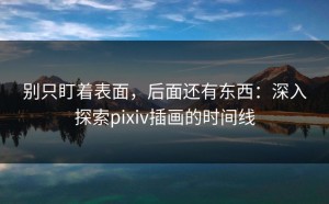 别只盯着表面，后面还有东西：深入探索pixiv插画的时间线