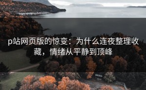 p站网页版的惊变：为什么连夜整理收藏，情绪从平静到顶峰