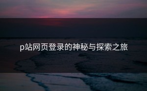 p站网页登录的神秘与探索之旅