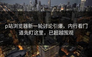 p站浏览器新一轮讨论引爆，内行看门道先盯这里，已超越围观