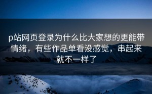 p站网页登录为什么比大家想的更能带情绪，有些作品单看没感觉，串起来就不一样了