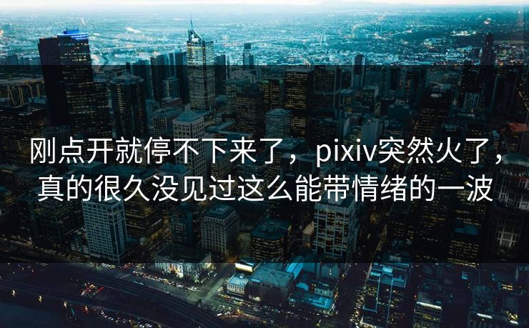 刚点开就停不下来了，pixiv突然火了，真的很久没见过这么能带情绪的一波